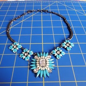 🎁 Amrita Singh Turquoise Blue & Gunmetal Necklace